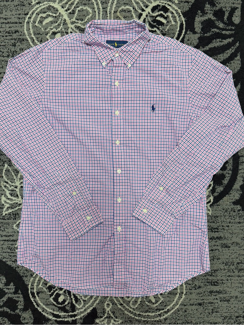 Ralph Lauren Pink and Blue Gingham Button-Down Shirt